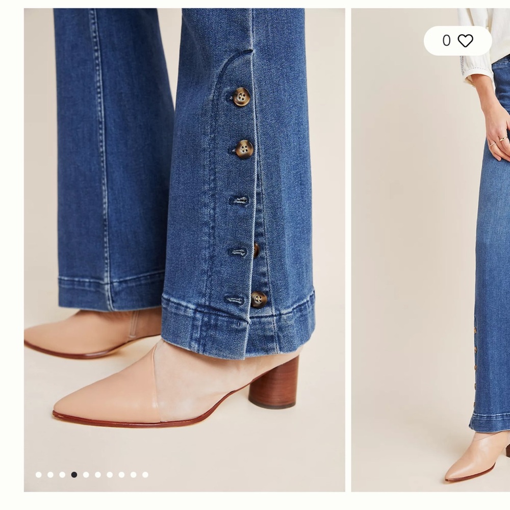 Anthropologie Pilcro Button-Hem High-Rise Bootcut Jeans size 27 Letterpress - Picture 11 of 12